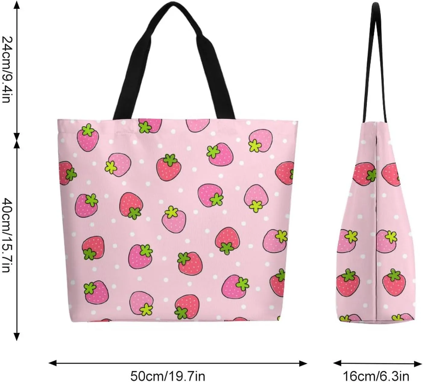 Canvas Tote Bag - Large Women's Casual Shoulder Handbag - Reusable Beach & Shopping Grocery Bag for Outdoors