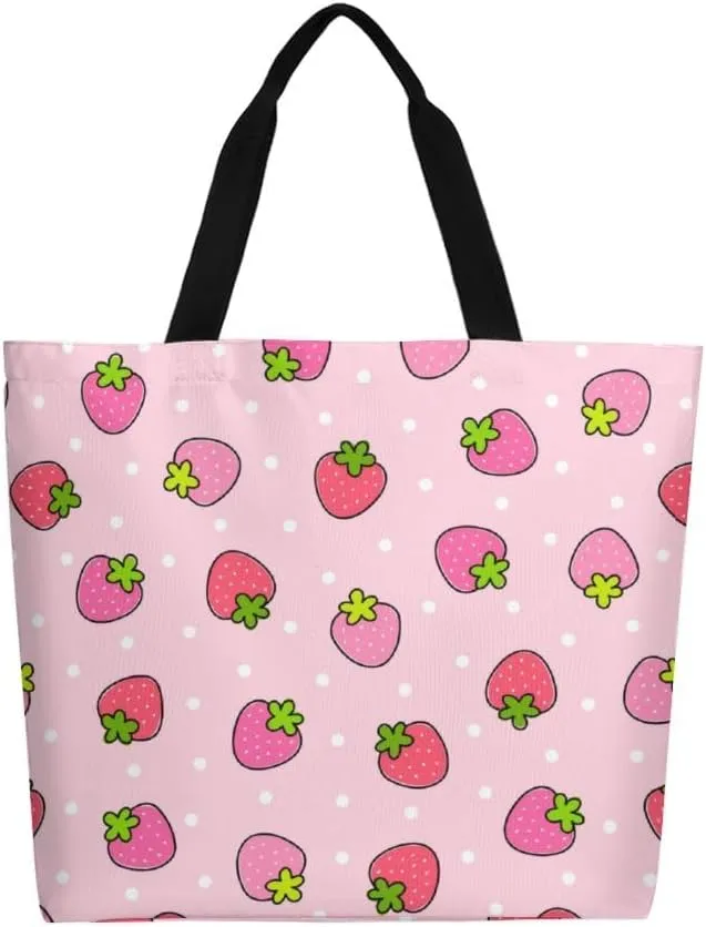 Canvas Tote Bag - Large Women's Casual Shoulder Handbag - Reusable Beach & Shopping Grocery Bag for Outdoors