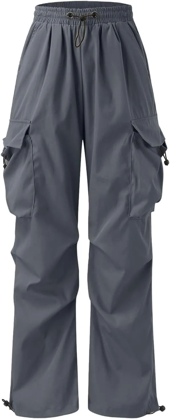 Cargo Pants for Men, Loose Fit Baggy Sweatpants, Casual Solid Color Pants with Pockets, Outdoor Drawstring Trousers