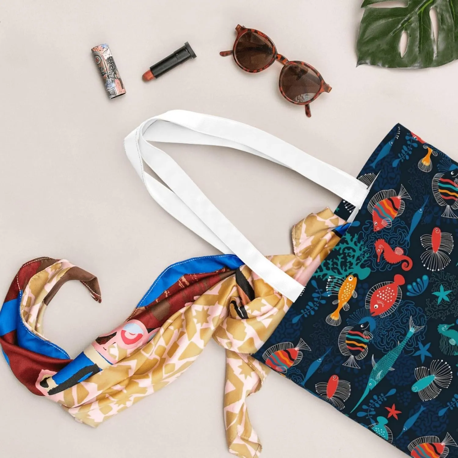 Cartoon Cute Shark Tote Bag Reusable Shoulder Tote Bag For Women Lady Vacation, Shopping, Work