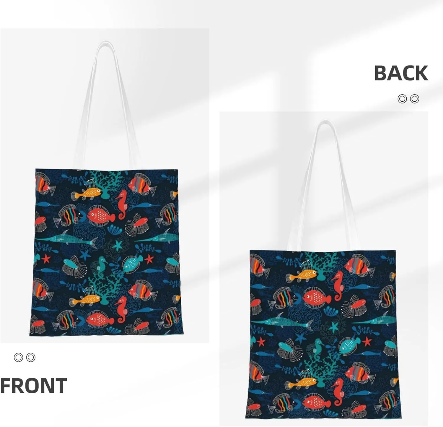 Cartoon Cute Shark Tote Bag Reusable Shoulder Tote Bag For Women Lady Vacation, Shopping, Work