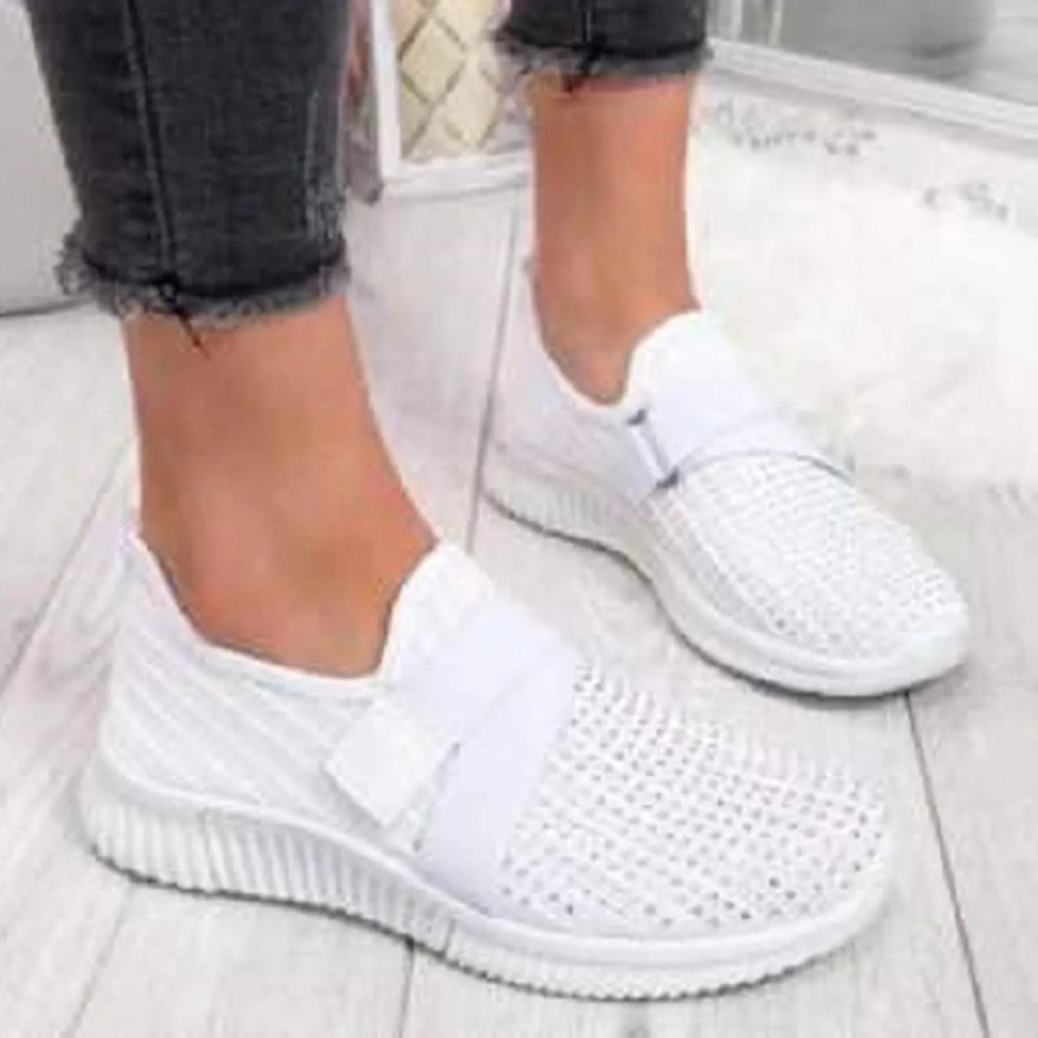 Cathalem Gym Shoes for Women Workout Memory Foam Walking Shoes Running Classic Slip On Athletic Tennis Sneakers