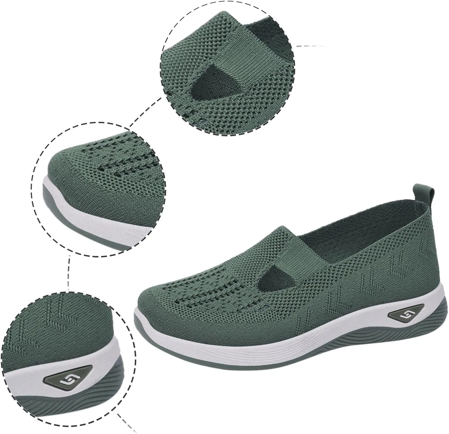 Cathalem Orthopedic Shoes for Women Walking Slip on Diabetic Foam Shoes Hands Free Slip in Sneakers Arch Support