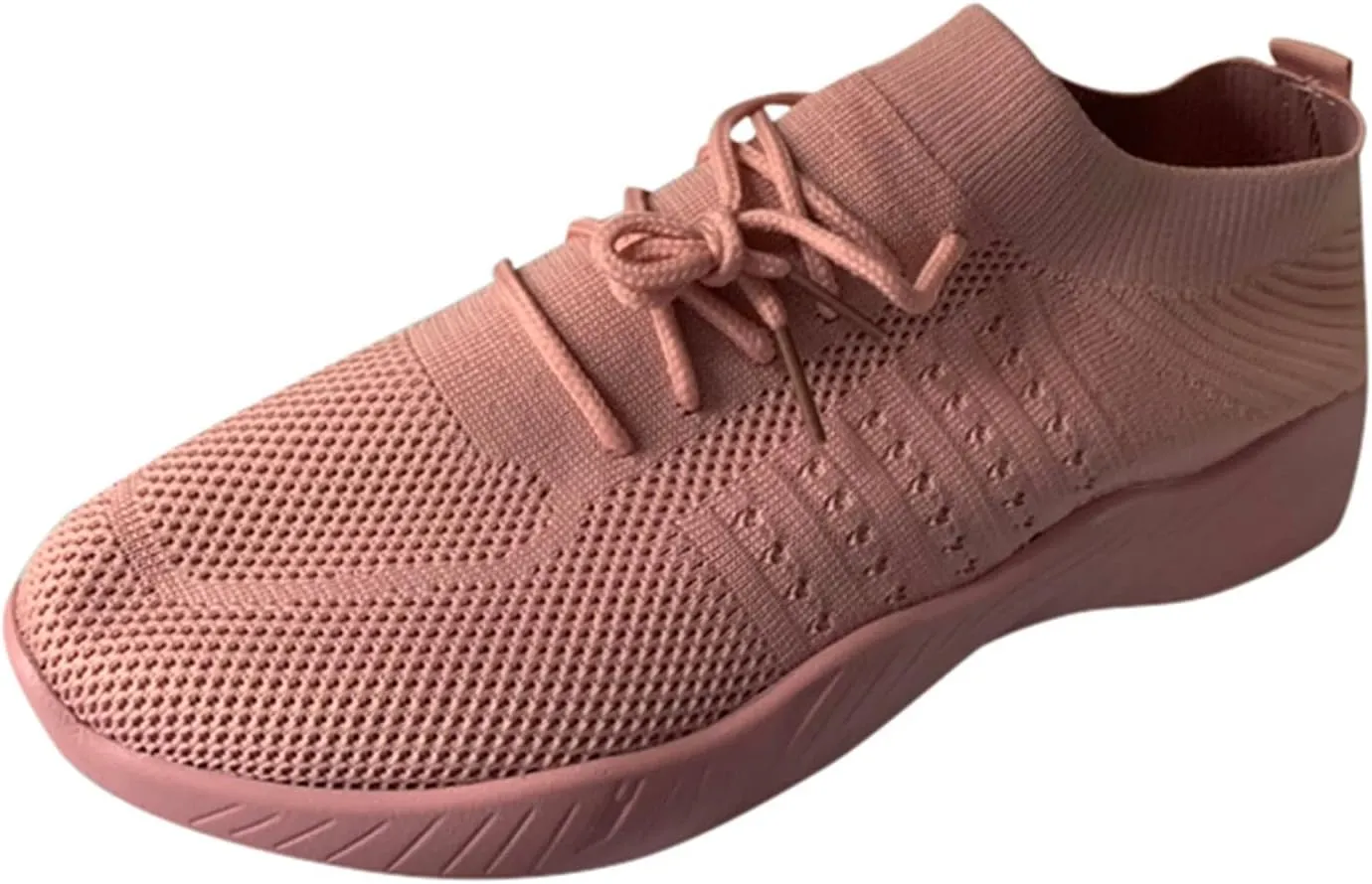 Cathalem Walking Shoes for Women Walking Shoes Slip on Sneakers Fashion Platform Solid Color Lace-up Sneakers