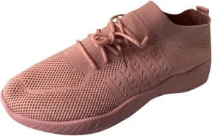 Cathalem Walking Shoes for Women Walking Shoes Slip on Sneakers Fashion Platform Solid Color Lace-up Sneakers