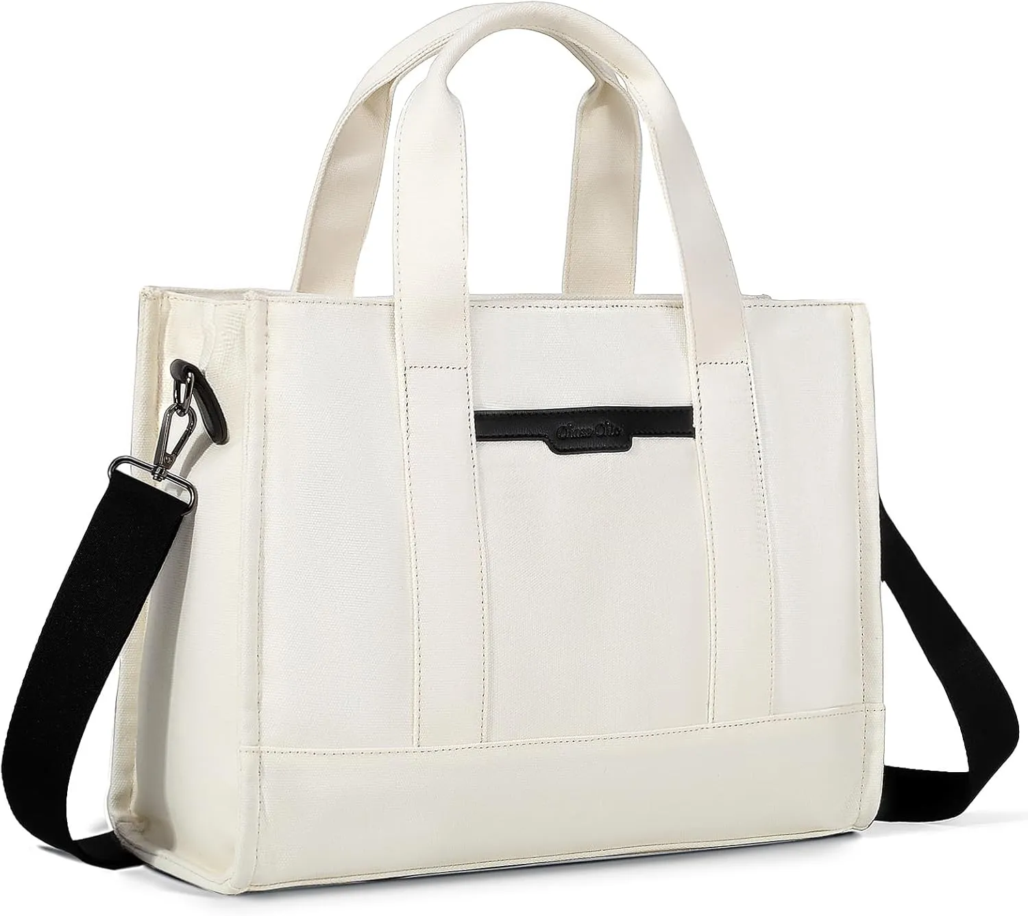 Chase Chic Canvas Tote Bag with Zipper for Women, Multi Pocket Shoulder Crossbody Handbag Bag with Compartments for Work