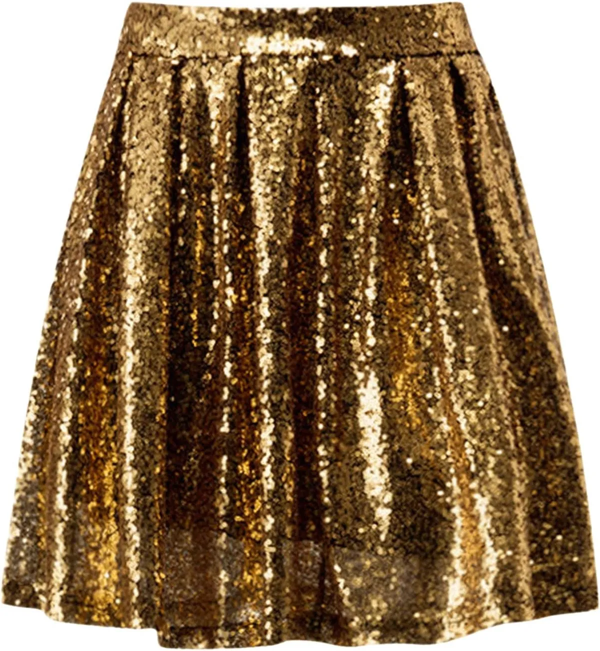 Christmas Skirt Women's Fashion High Waist Pleated Solid Color Short Skirt Loose Sequin Skirt Womens Midi Skirts