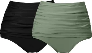 COCOPEAR Women's High Waisted Full Coverage Bikini Bottom Ruched Bathing Suit Bottoms for Women Tummy Control Swim Bottoms