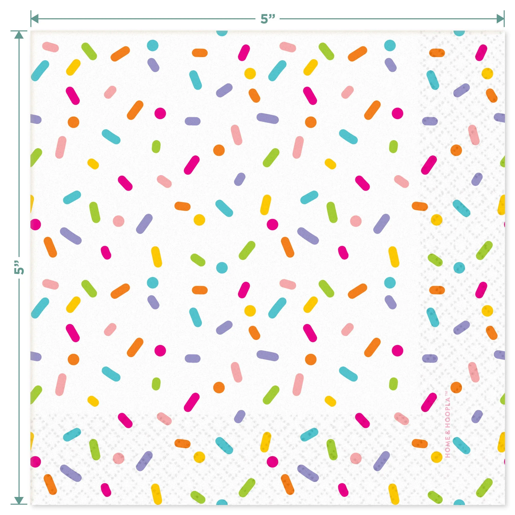 Confetti Sprinkle Party Supplies - Mix of Pink Sprinkle Paper Dinner Plates, White Dessert Plates, and Sprinkle Beverage Napkins (32 Plates & Napkins)