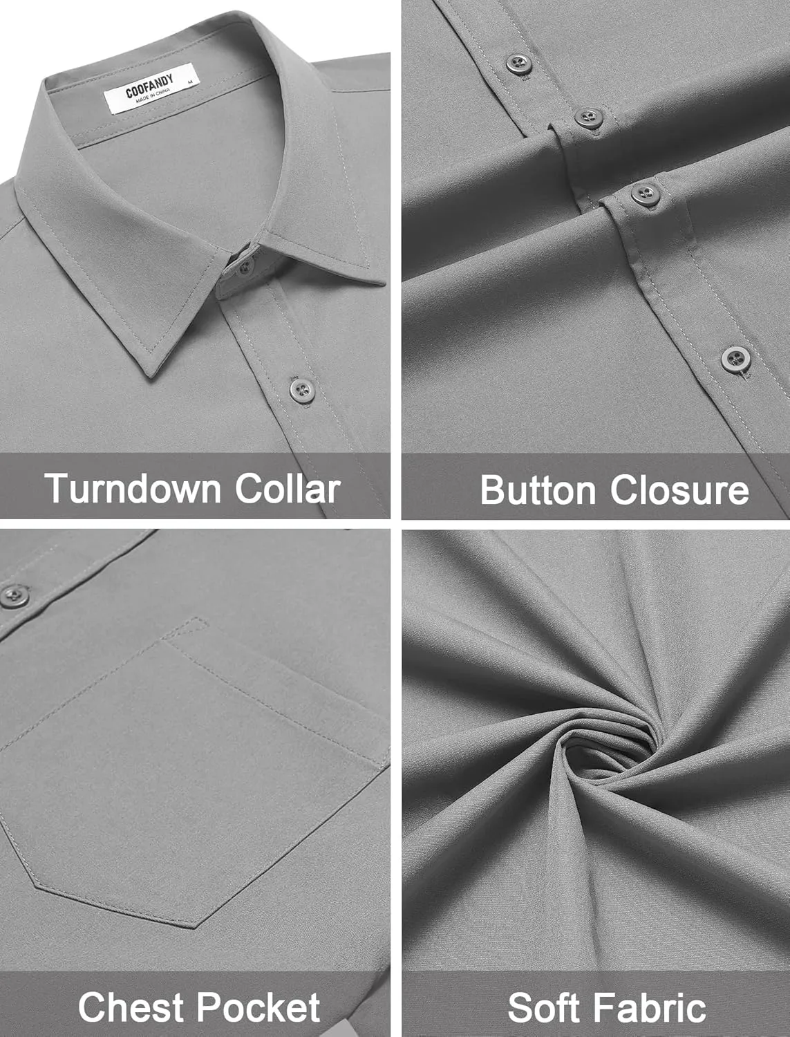 COOFANDY Mens Dress Shirts Short Sleeve Business Casual Shirts Regular Fit Casual Button Down Untucked Shirts