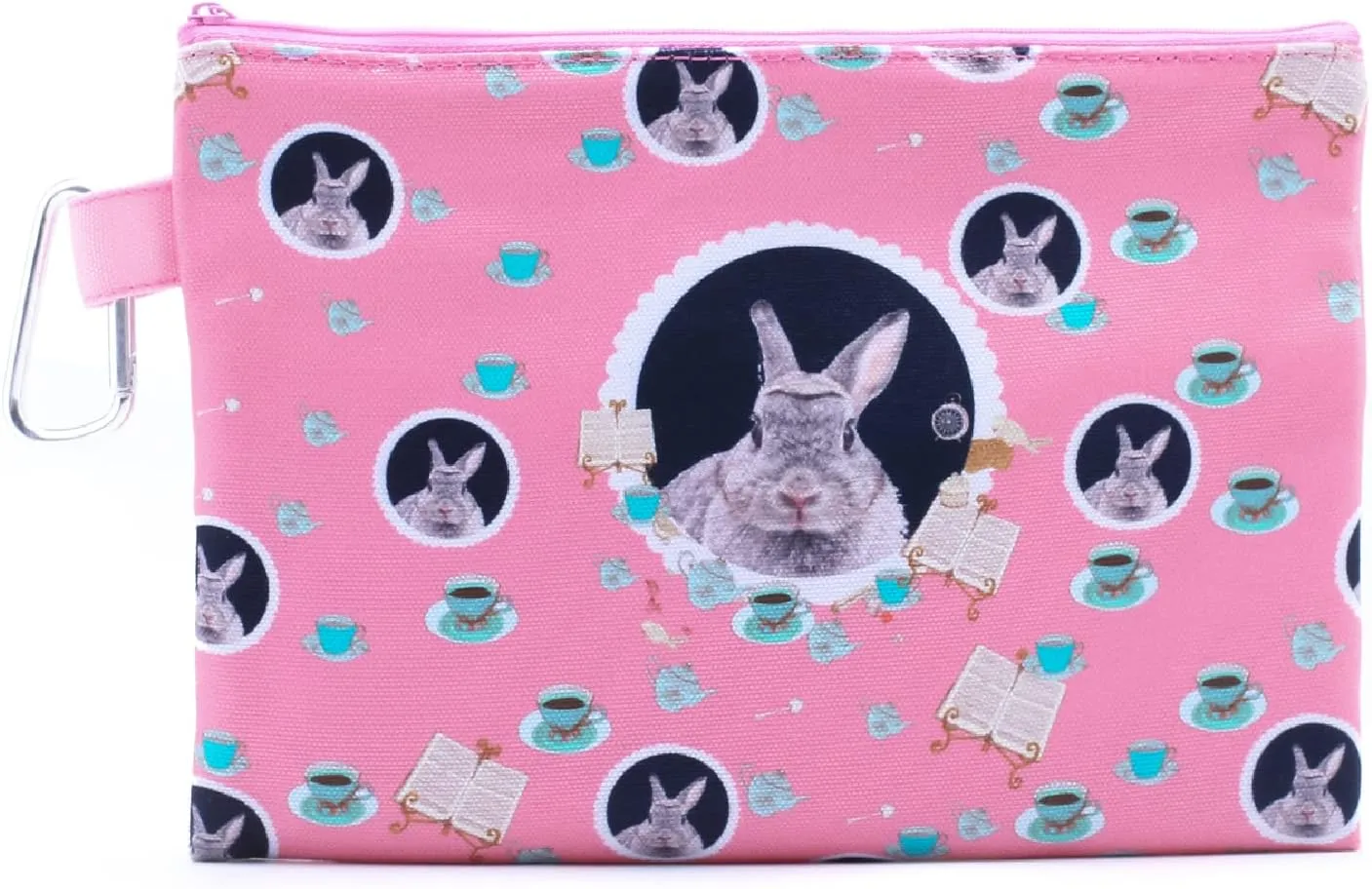 CowCow Cosmetic Organizer Cute Pink Alice Rabbit Canvas Cosmetic Bag