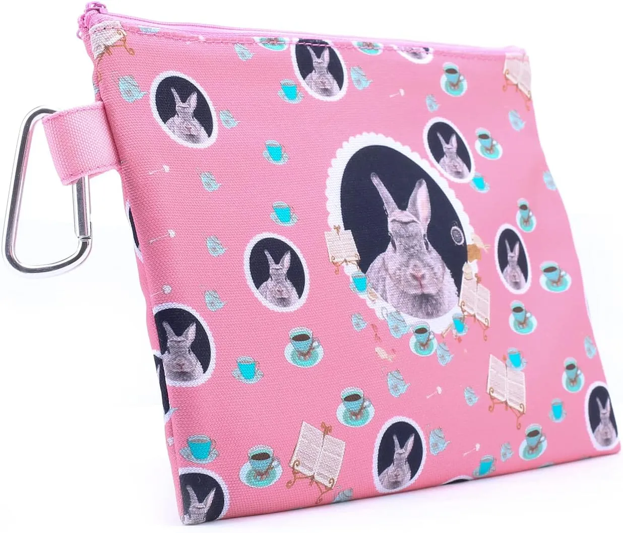 CowCow Cosmetic Organizer Cute Pink Alice Rabbit Canvas Cosmetic Bag