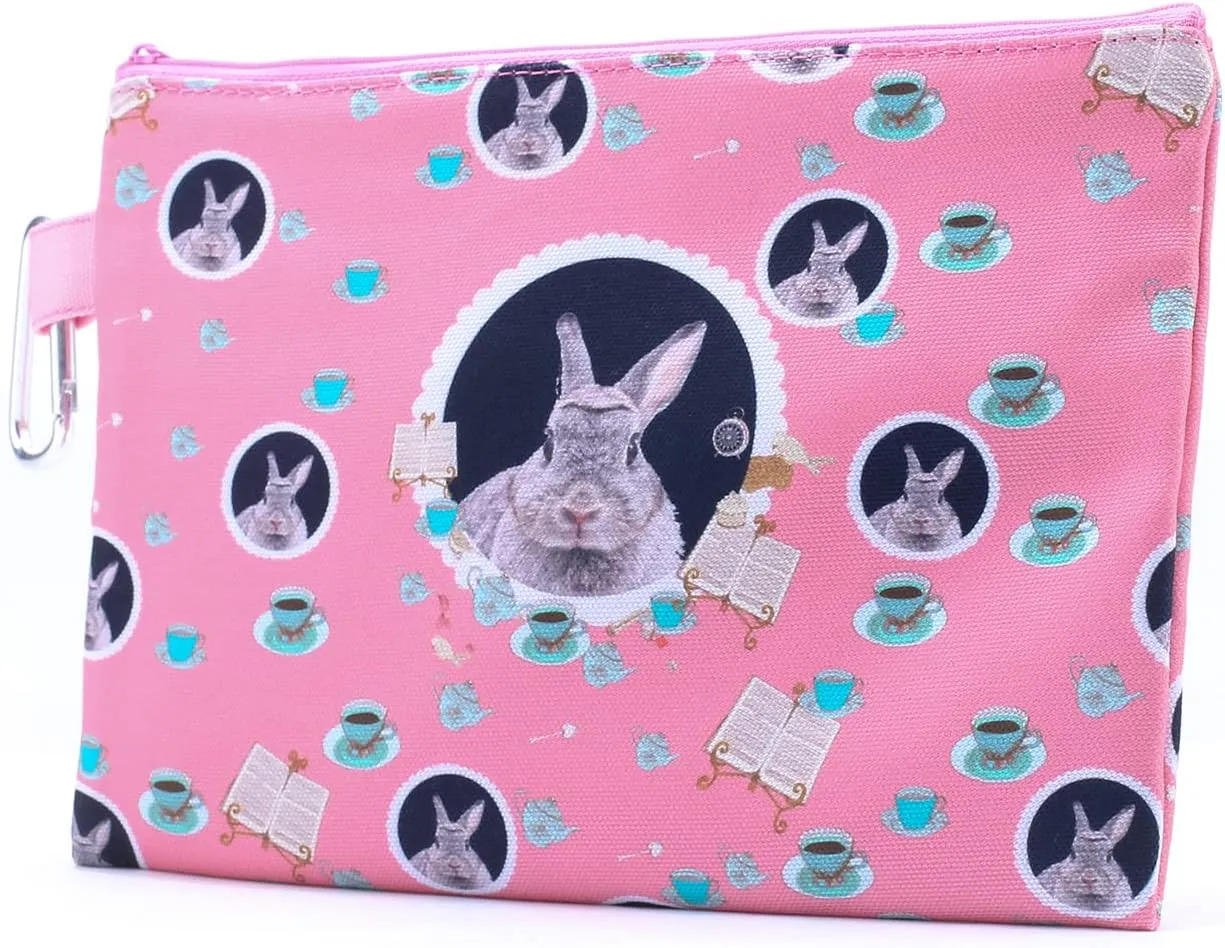 CowCow Cosmetic Organizer Cute Pink Alice Rabbit Canvas Cosmetic Bag