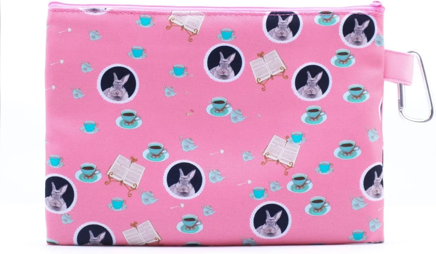 CowCow Cosmetic Organizer Cute Pink Alice Rabbit Canvas Cosmetic Bag