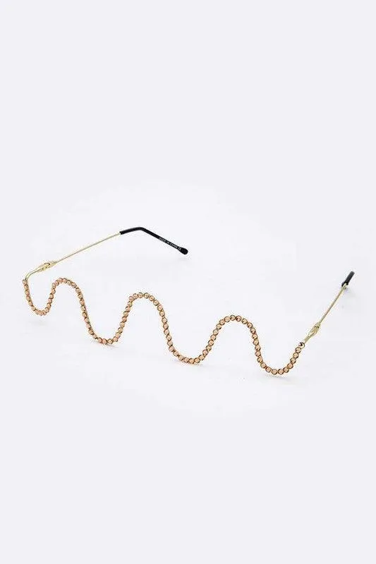 Crystal Pave Wavy Iconic Sunglasses