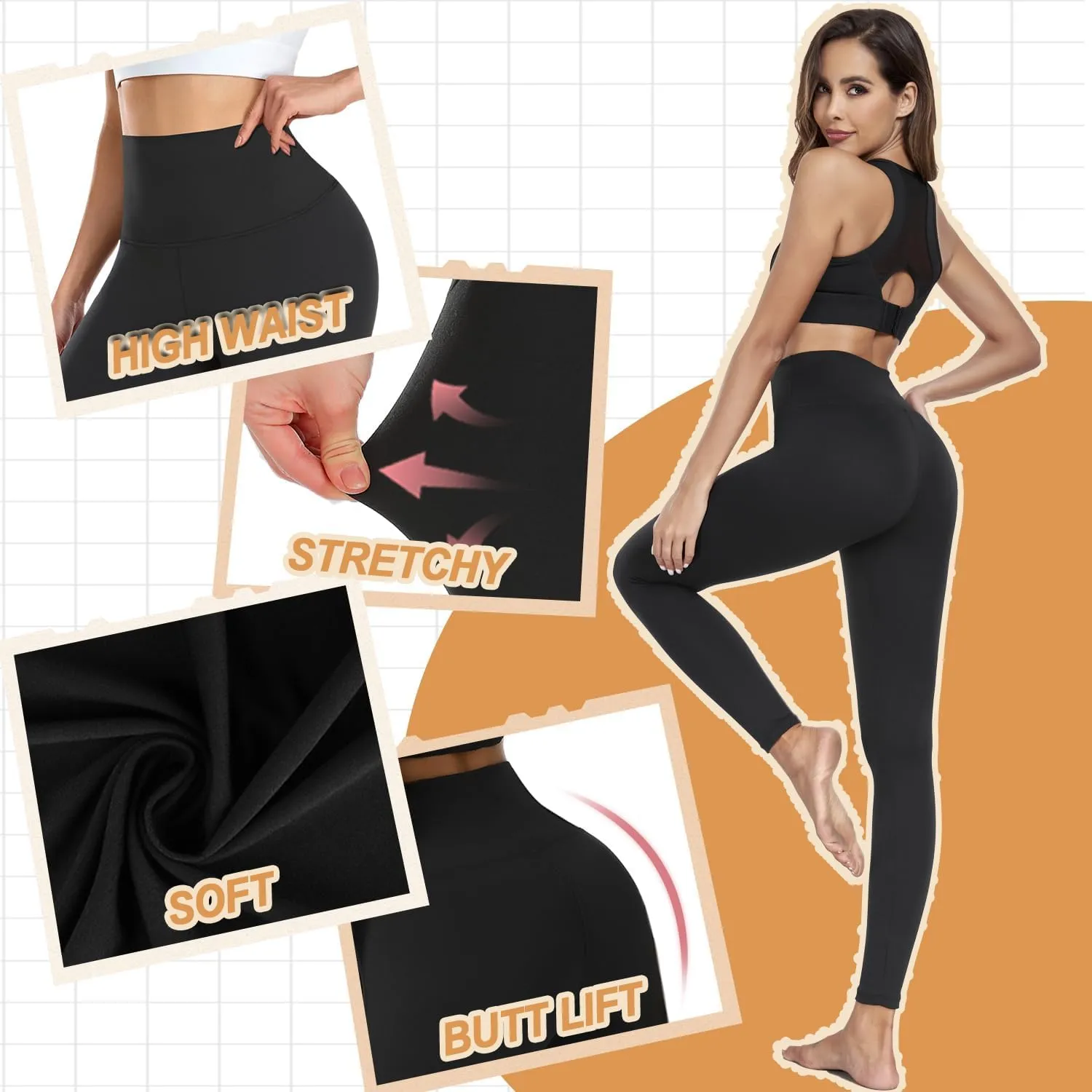 CTHH High Waisted Leggings for Women - 28" Tummy Control Buttery Soft Compression Workout Yoga Pants for Workout/Pilates