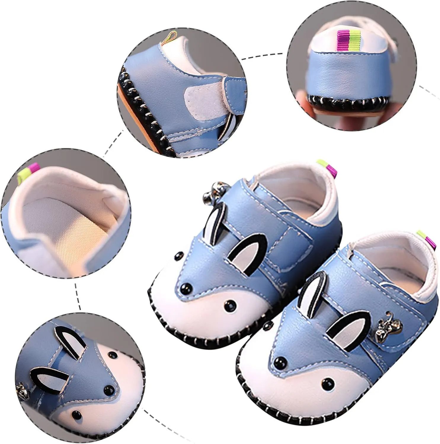 Cute ??artoon Prewalkers Shoes for Infant Baby Boys Girls Soft Sole Leather Non Slip Comfortable Sports Footwear
