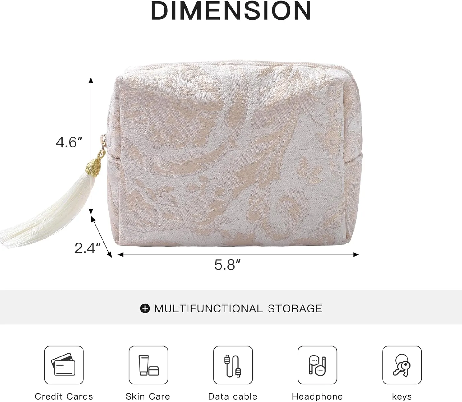 Cute Small Pouch, Makeup Cosmetic Bag,Make up Bag for Purse,Toiletry Zipper Pouch,Tech Bag,Electronic Organizer Travel Case,Storage Pouches for Organization Cream