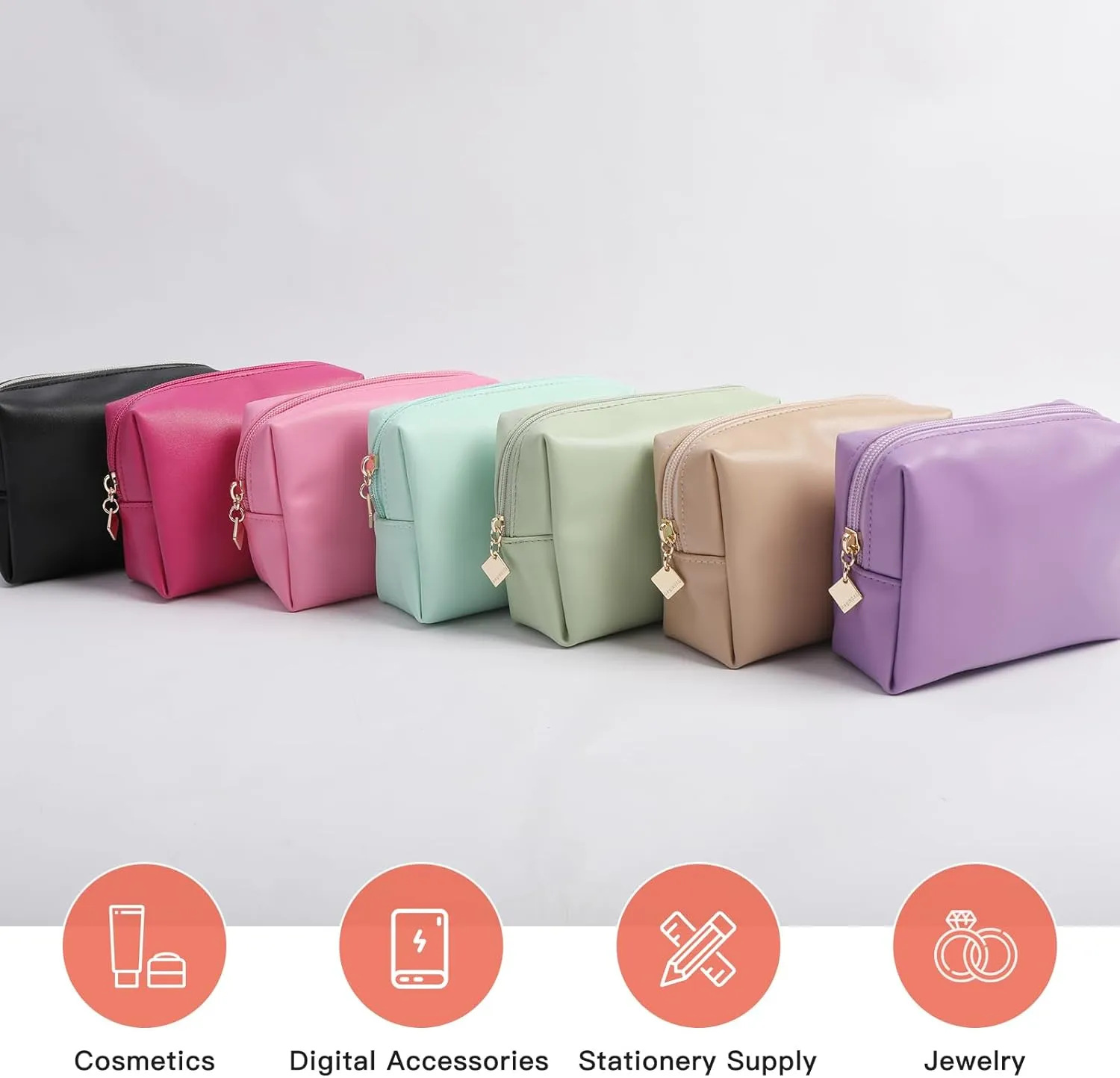 Cute Small Pouch, Makeup Cosmetic Bag,Make up Bag for Purse,Toiletry Zipper Pouch,Tech Bag,Electronic Organizer Travel Case,Storage Pouches for Organization Green