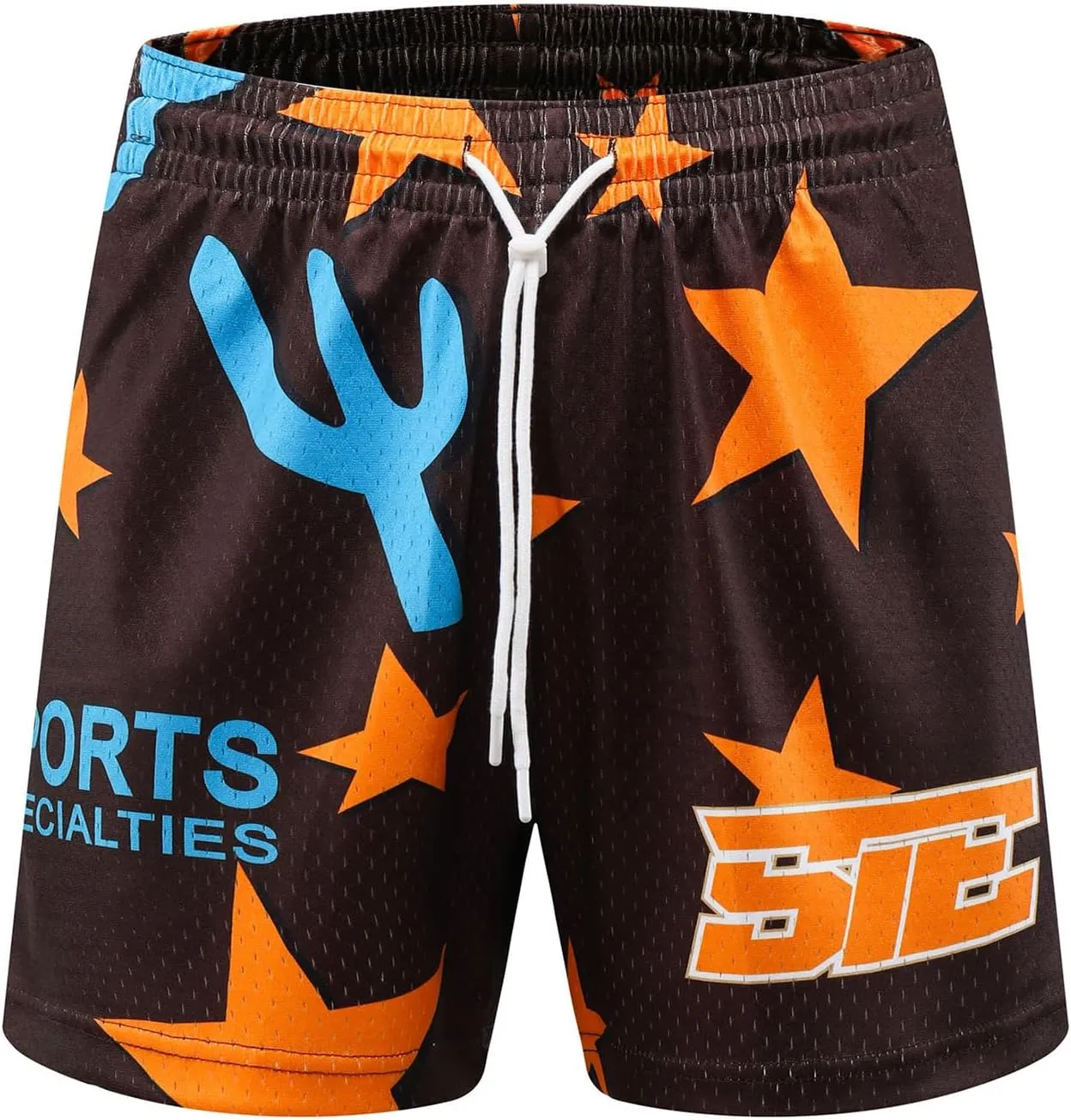 DIOTSR Mens Graphic Basketball Shorts Drawstring Running Workout Shorts Summer Cool Casual Shorts