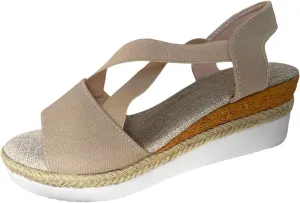 Eduavar Wedge Sandals for Women Summer Dressy Open Toe Ankle Strap Platform Sandals Dress Shoes Comfortable Outdoor Shoes