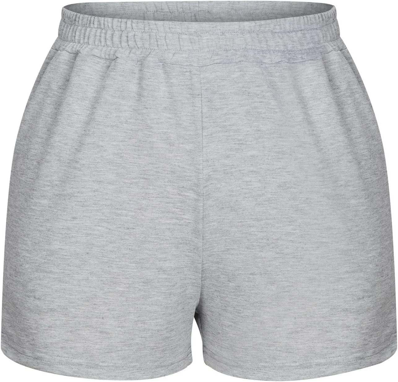Elastic Waist Sports Shorts Women High Waisted Workout Shorts Wide Leg Sweat Shorts Loose Gym Shorts with Pockets