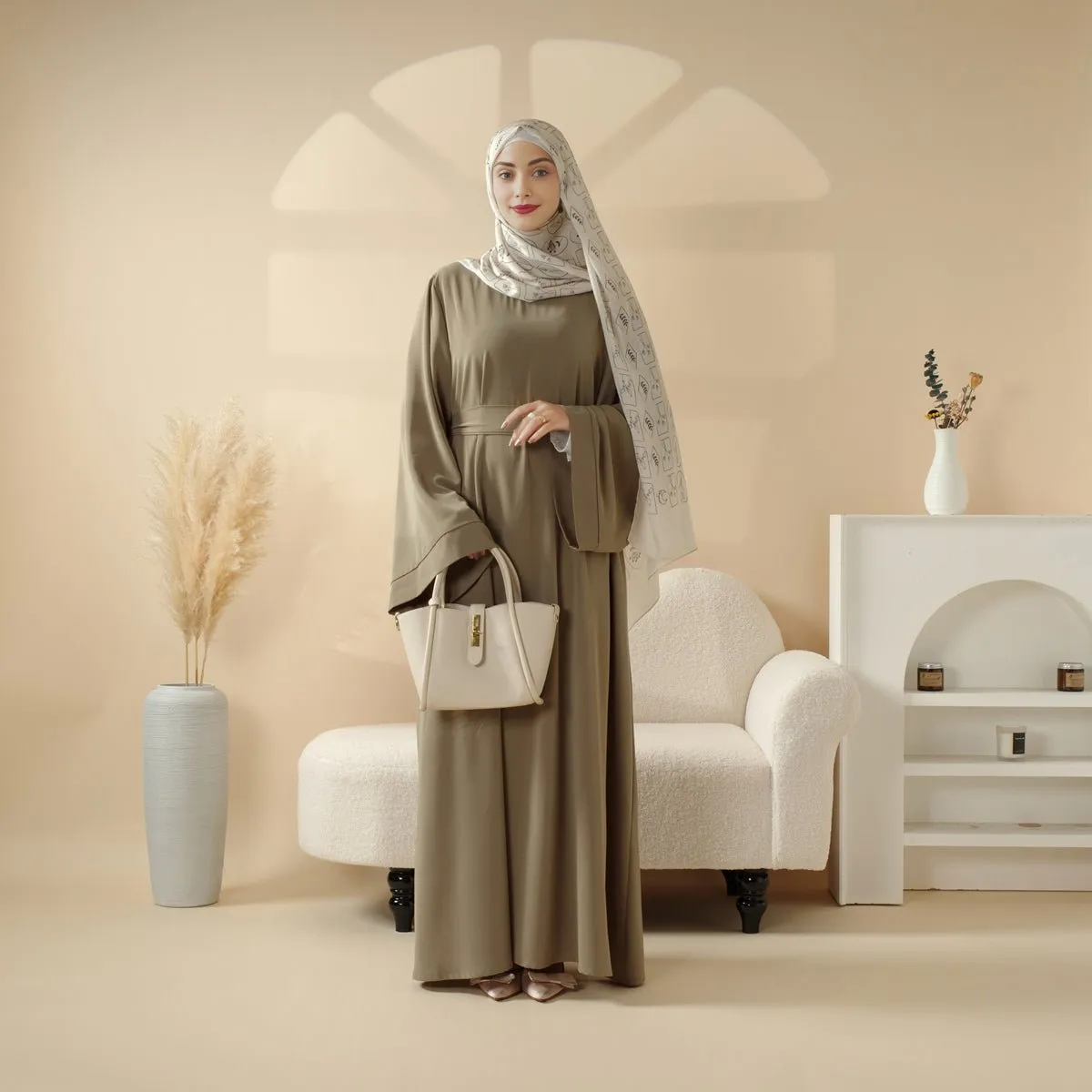 Essential Premium Versatile Pockets 2-Piece Set Loose Closed Abaya (MA120)