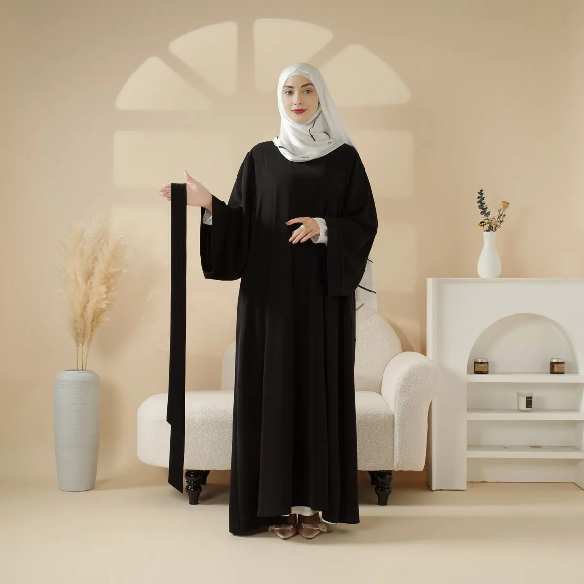Essential Premium Versatile Pockets 2-Piece Set Loose Closed Abaya (MA120)