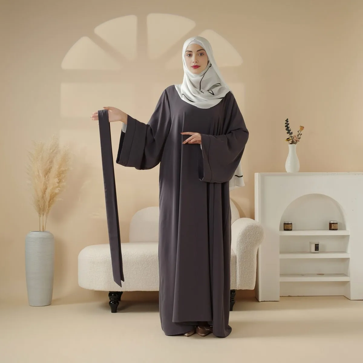 Essential Premium Versatile Pockets 2-Piece Set Loose Closed Abaya (MA120)