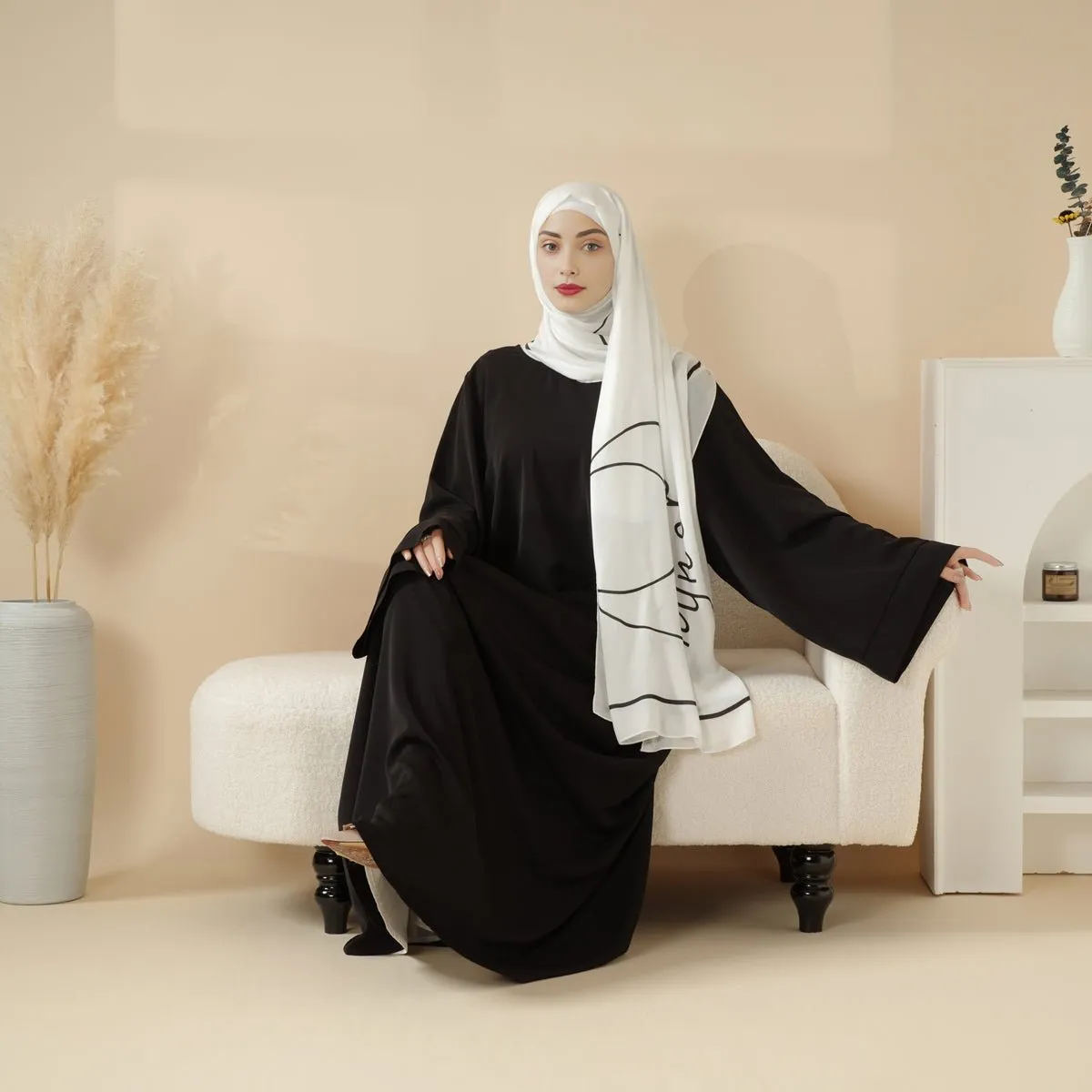 Essential Premium Versatile Pockets 2-Piece Set Loose Closed Abaya (MA120)