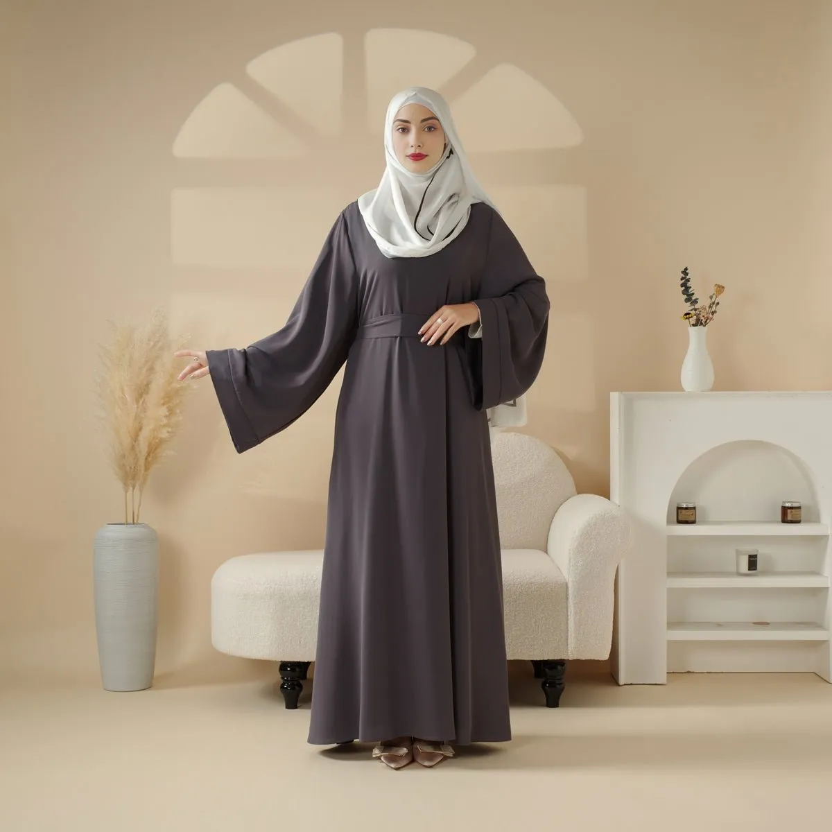Essential Premium Versatile Pockets 2-Piece Set Loose Closed Abaya (MA120)