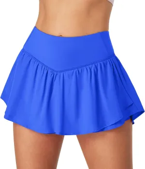 Ewedoos Womens Flowy Shorts with Pockets Tummy Control Athletic Shorts for Women Running Shorts Tennis Skirt Skort