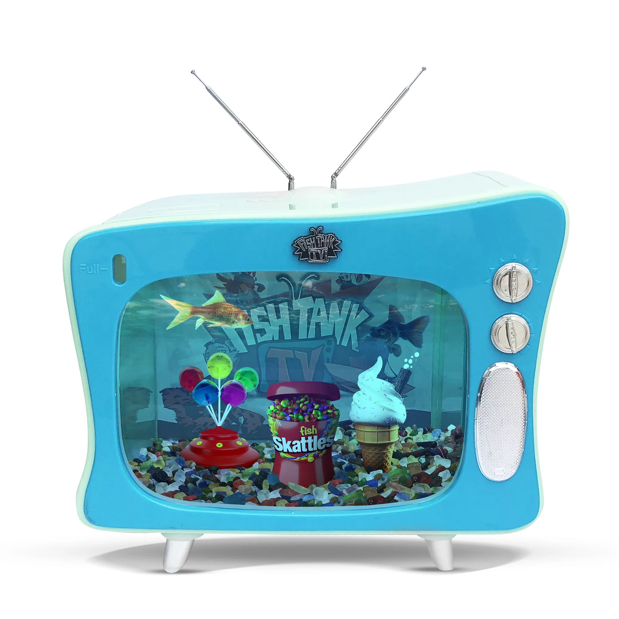 Fish Tank TV Candy Land Skattles Aquarium Ornament