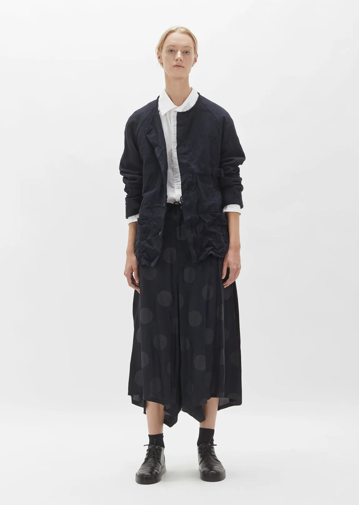Flannel Collarless Jacket