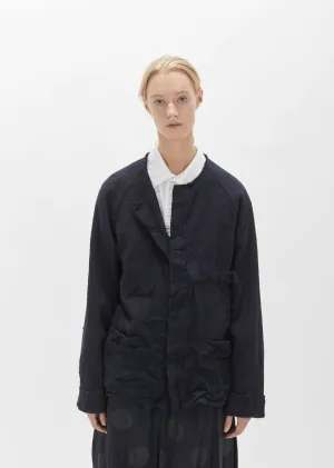 Flannel Collarless Jacket