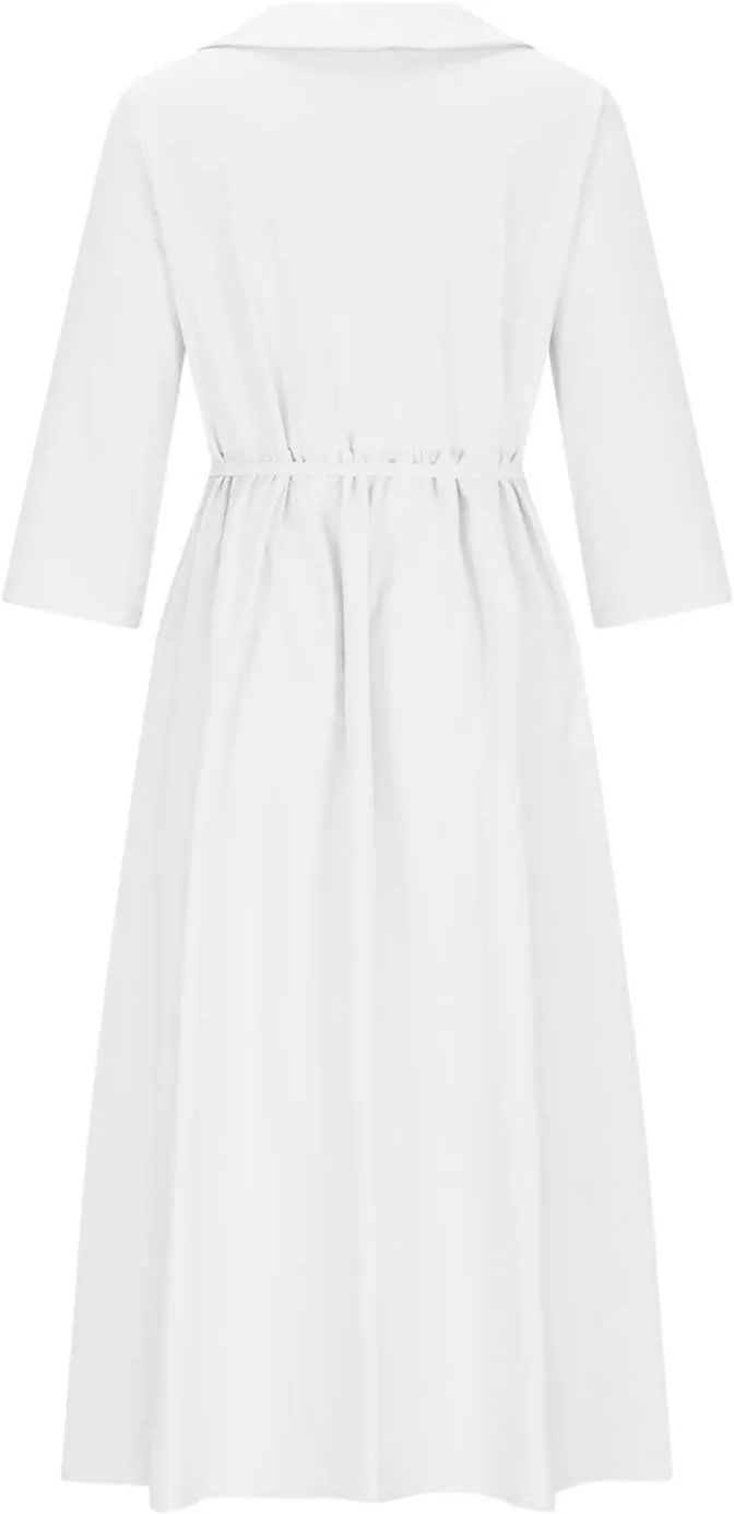 Floral Pattern Dresses for Women 2025 Maxi Button Down Plus Size A Line Dress Trendy 3/4 Sleeve Dress Summer Dresses