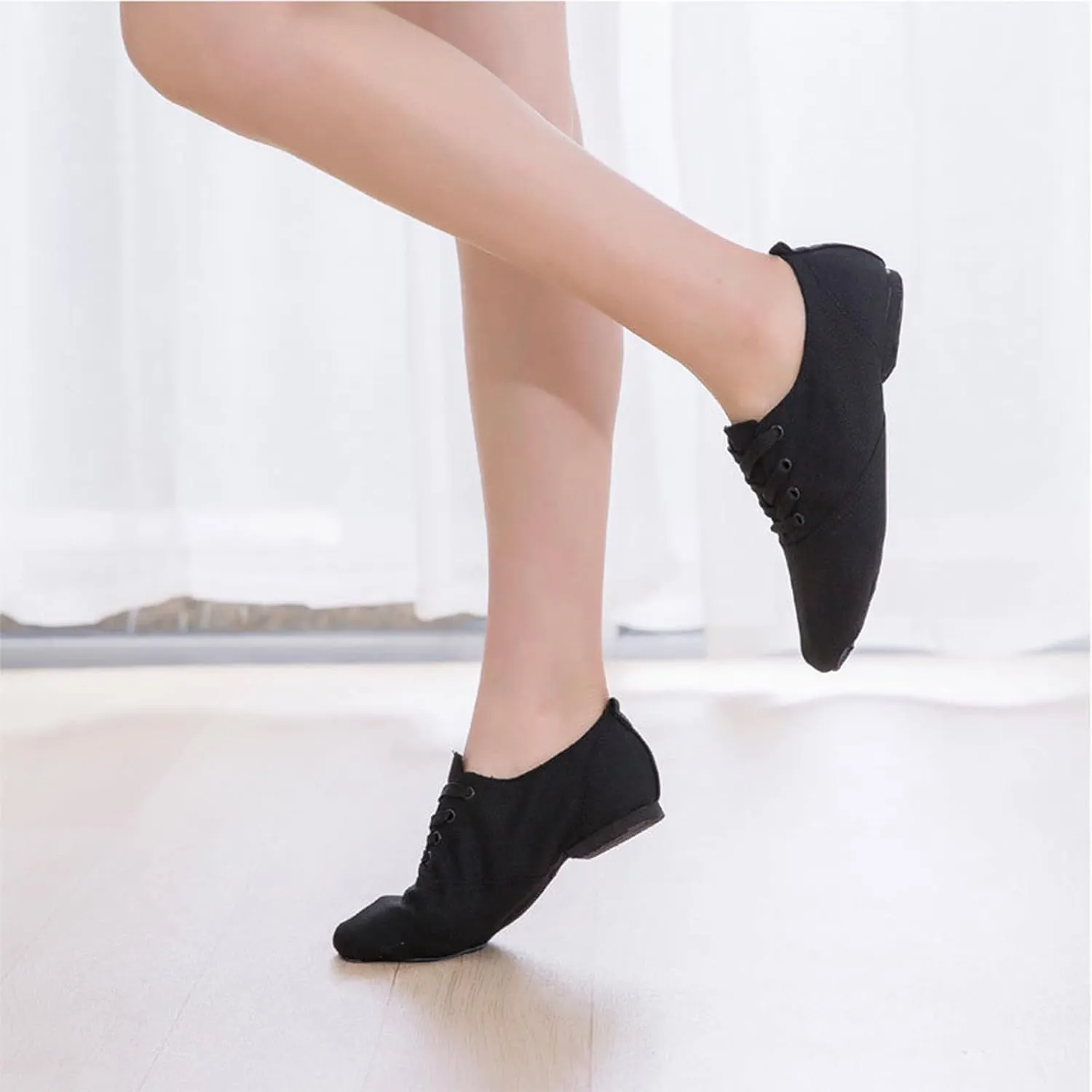 Girls Kids Lace Ballet Dress Dance Sneakers Low Heel Non Slip Short Boots Childres School Uniform Yoga Sport Shoes