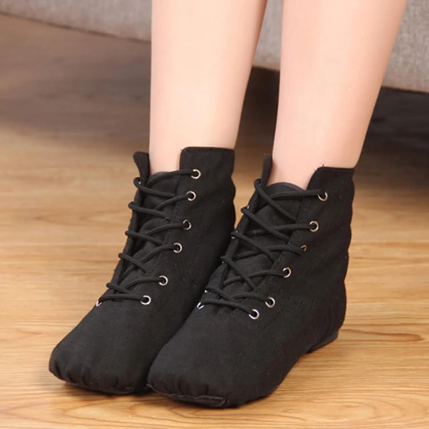 Girls Kids Lace Ballet Dress Dance Sneakers Low Heel Non Slip Short Boots Childres School Uniform Yoga Sport Shoes