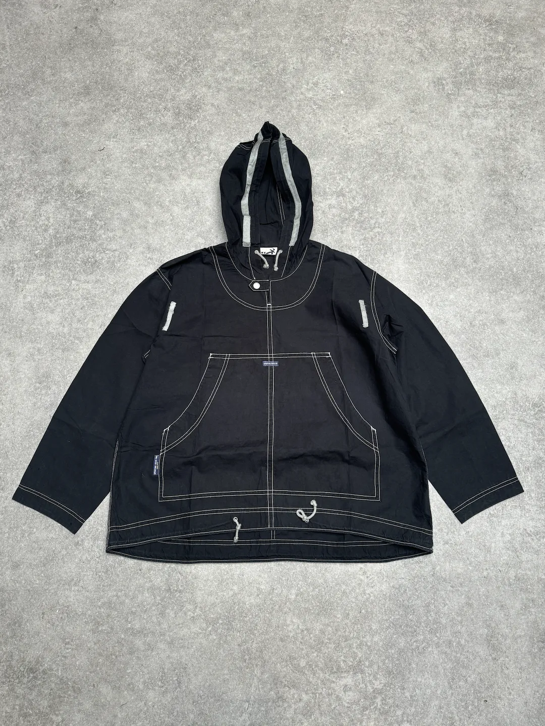Hai Sporting Gear Black White Stitch Hooded Windbreaker