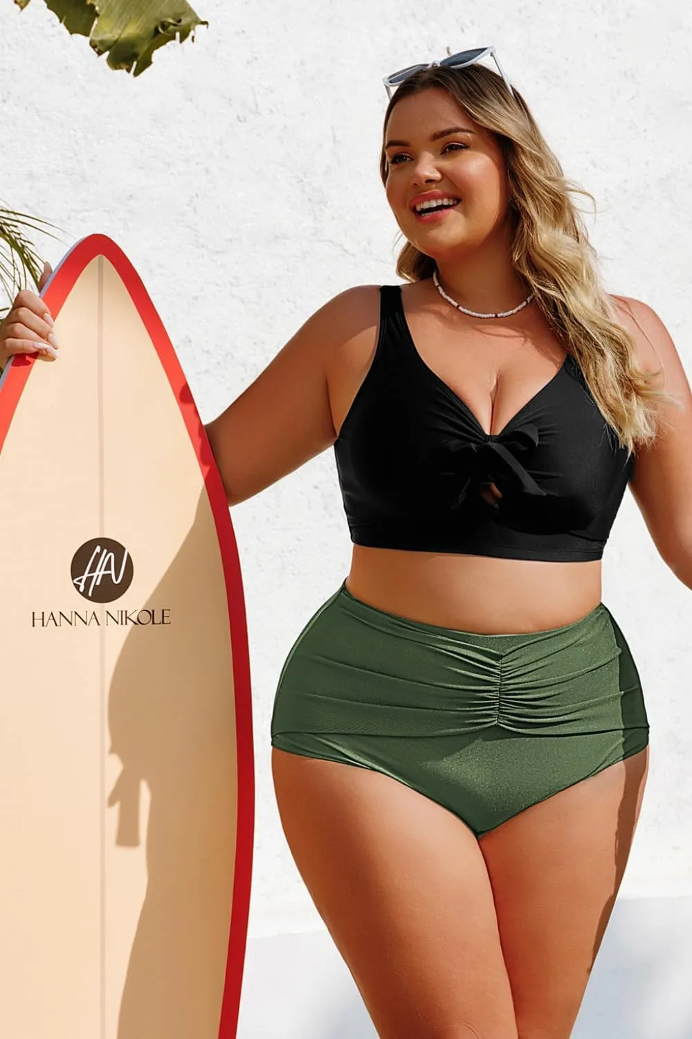 Hanna Nikole Women's Bikini Bottom Tummy Control Ruched Bathing Suit High Waisted Swim Bottom