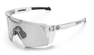 Heat Wave Future Tech Sunglasses: Vapor Clear Frame Photochromic Lens Z87 