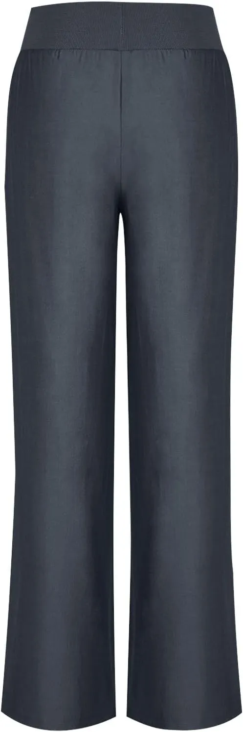 High Waist Wide Leg Straight Pants for Women Solid Color Loose Fit Sports Pants Casual Elastic Waist Trousers