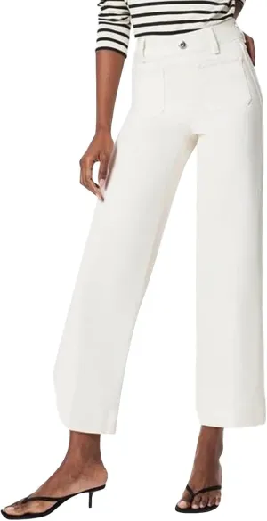 High Waisted Straight Stretchy Pants Vintage Barrel Denim Pants with Pockets Tummy Control Solid Color Wide Leg Trouser