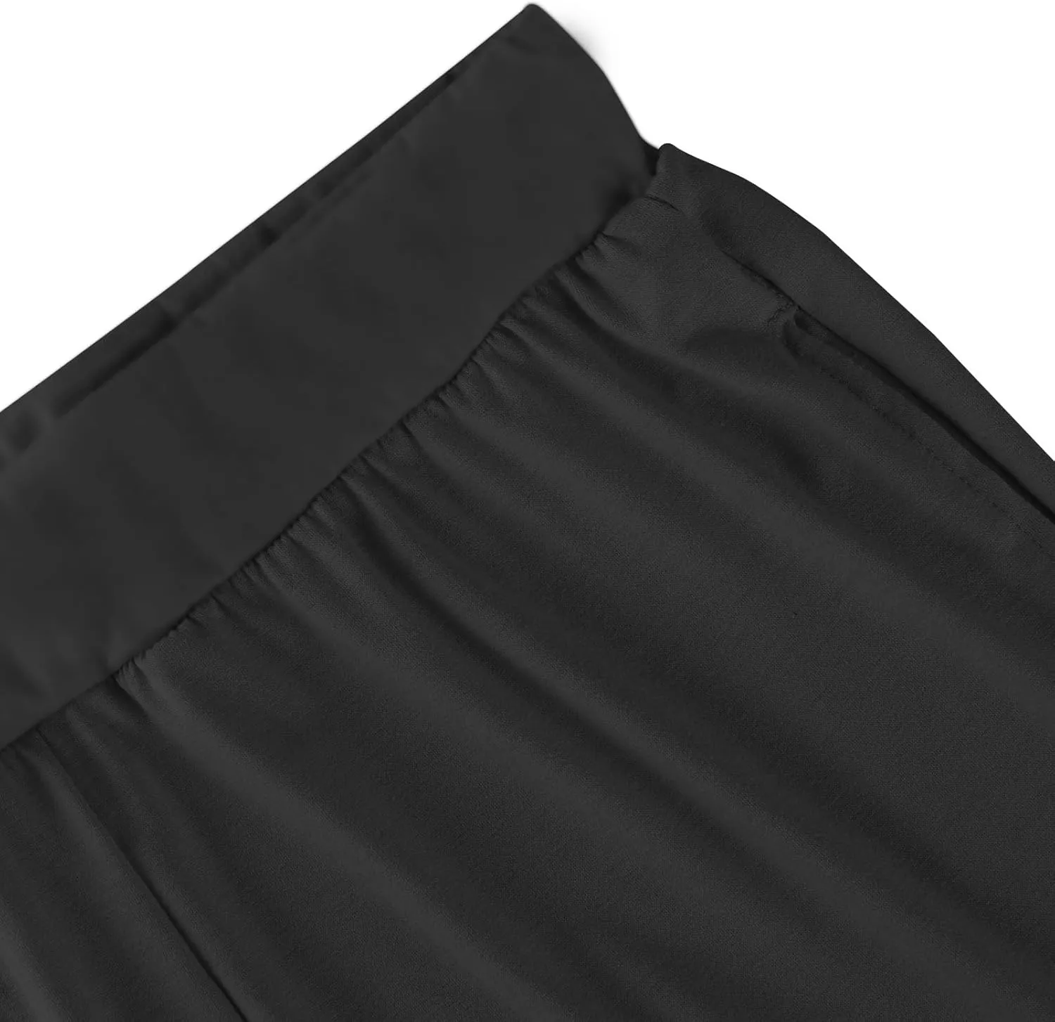 High Waisted Trousers Women Flowy Long Wide Leg Sweatpants Loose Fit Pleated Pull On Vacation Trousers with Pockets