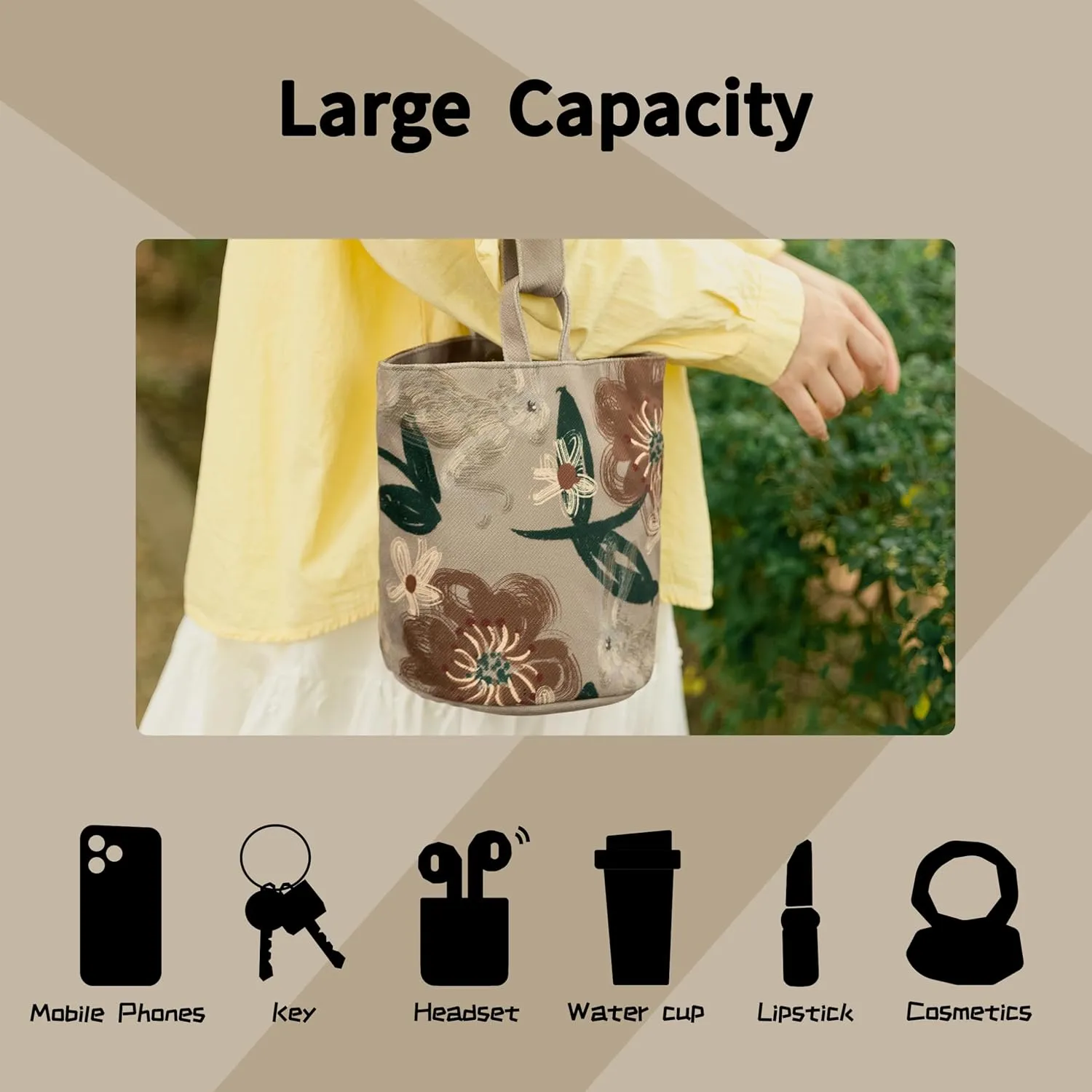 Hobo Shoulder Tote Bag Canvas Tote Handbags Bucket Bag Purses for Women Trendy Shoulder Bag Canvas Handbag