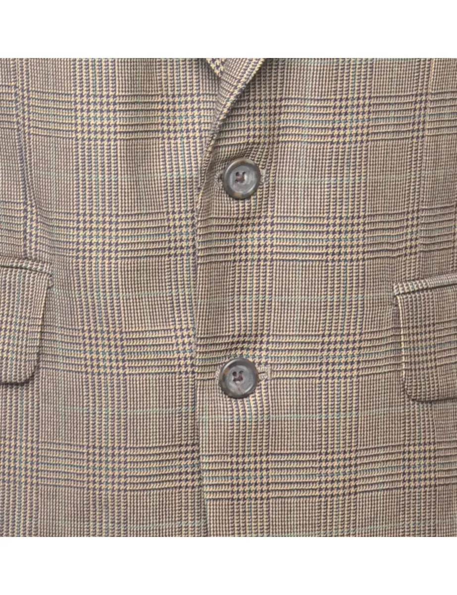 Holbrook Light Brown Dogtooth Blazer - M