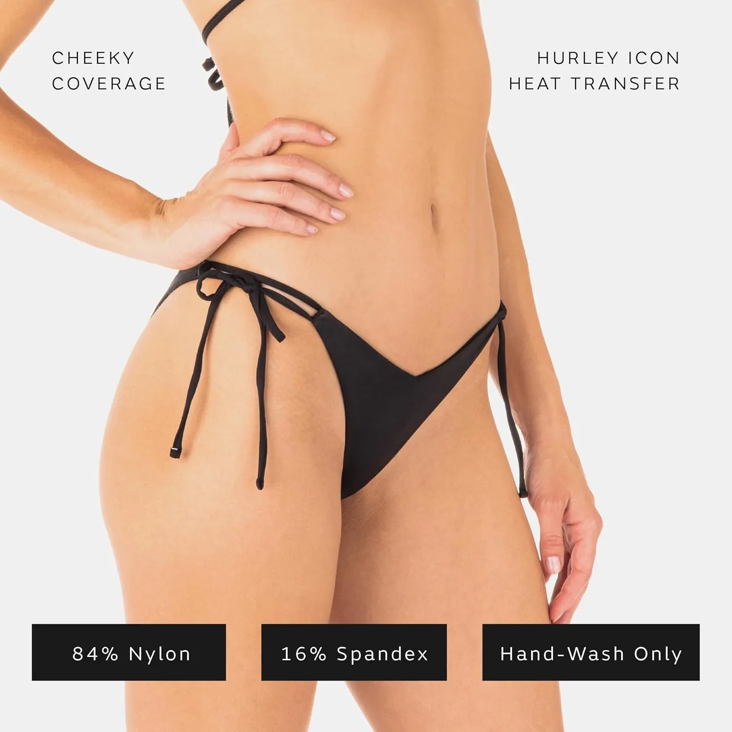 Hurley Women's Standard Cheeky Side-tie Bikini Bottoms