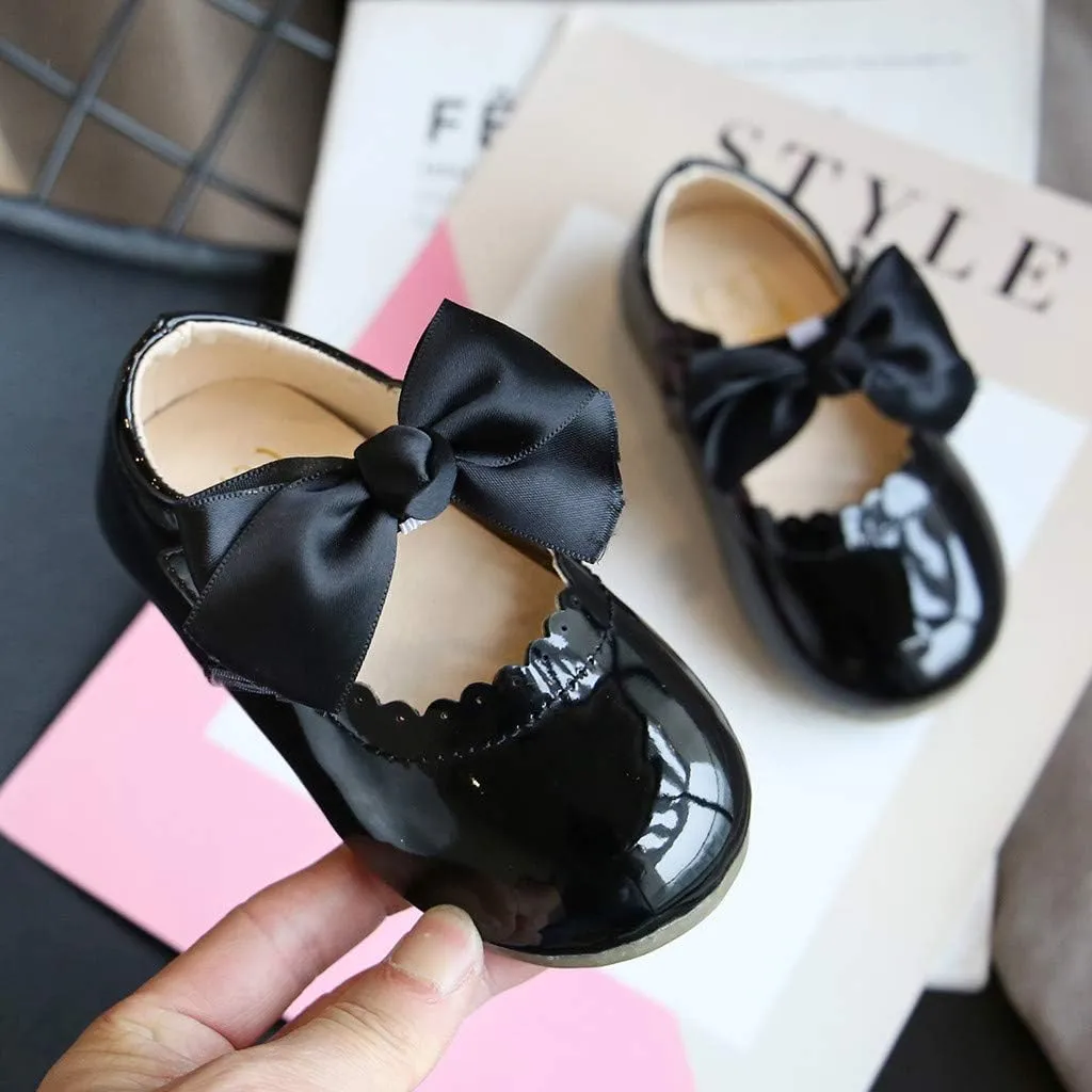 Infant Girls Wedding Dress Shoes Bow Ballet Princess Mary Jane lats First alker Sneaker Newborn Baptism Shoes