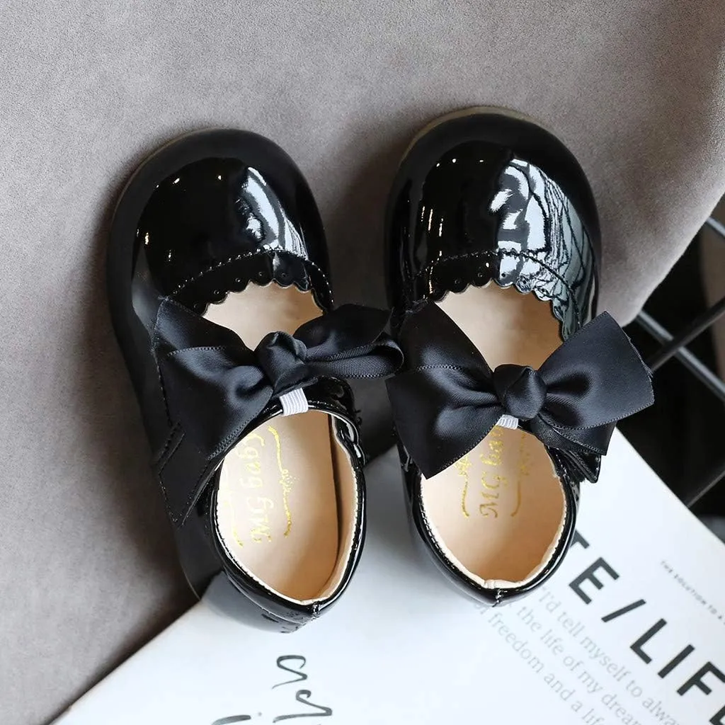 Infant Girls Wedding Dress Shoes Bow Ballet Princess Mary Jane lats First alker Sneaker Newborn Baptism Shoes