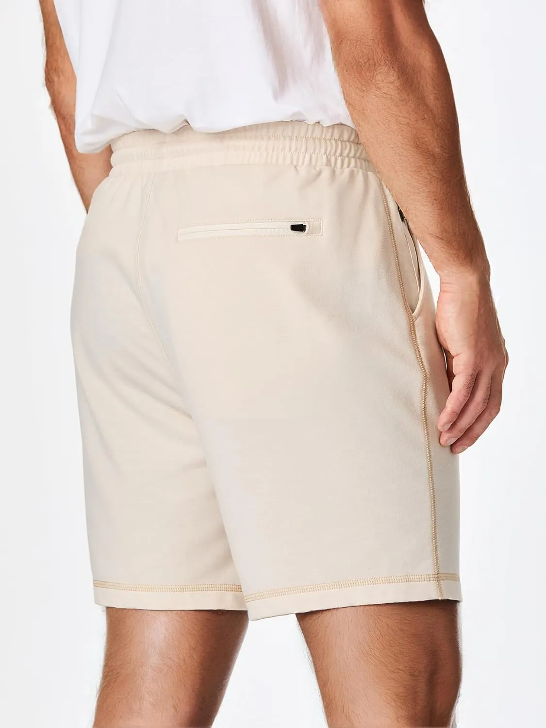 JMIERR Mens Gym Shorts Cotton 7" Running Comfy Workout Shorts Zipper Pocket Sweat Shorts
